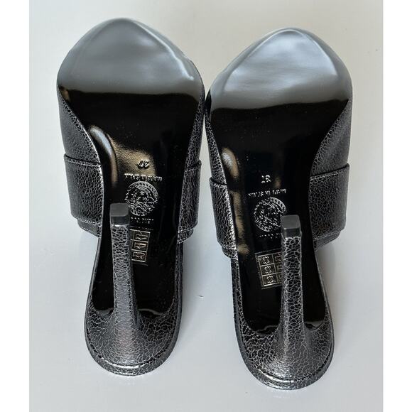 Versace Virtus Leather Black Sandals Shoes 7 US (37 Euro) Spain 1011901 NIB $990 - Picture 15 of 16